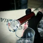 Fore Distillery Baseball Decanter set with wooden print neck